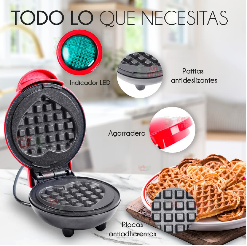 Miniwafflera en forma de corazon